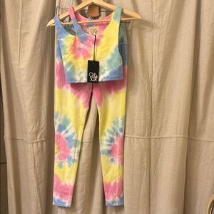 ChaserTie-Dye Crop Top and workout yoga pants